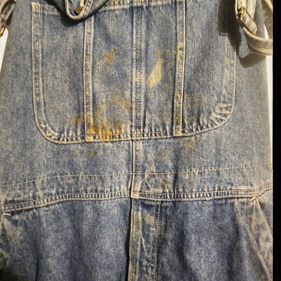 Old Navy Vtg Denim Bib Overalls Mens XL Blue Carpenter Dungarees Button Fly Y2K - Picture 7 of 16